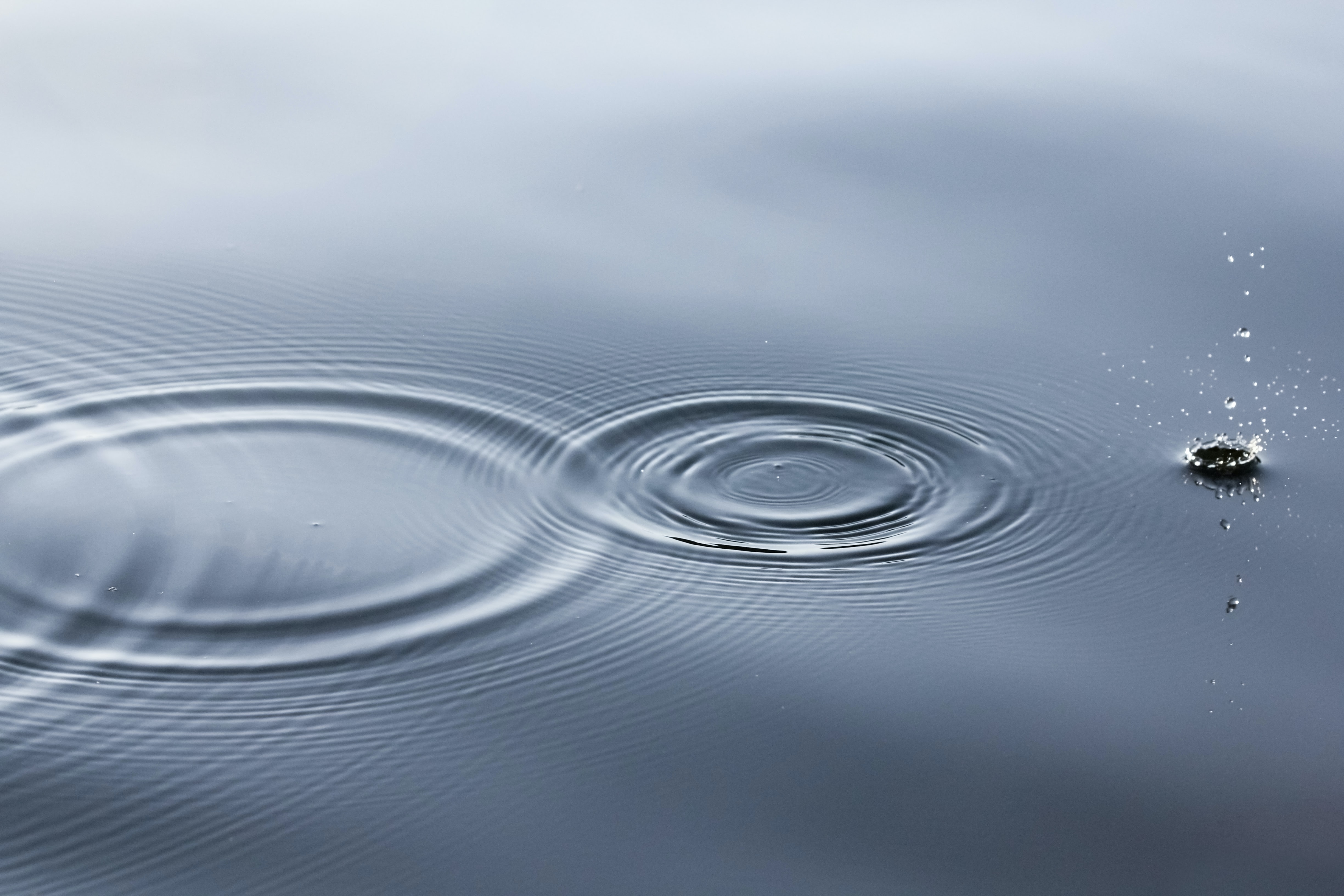 Ripple in pool of otherwise still water https://unsplash.com/photos/Q5QspluNZmM